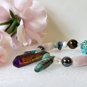 Genuine Gemstone bracelet, Imperial Jasper, Quartz, Lapis, Tiger Eye, NWOT